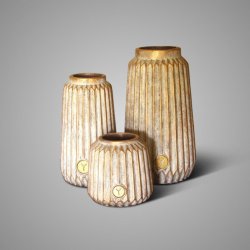 Set of 3 Vases with Lines Jewel D.19-15 H.32-26-14