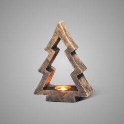 Tealightholder X -Tree 2025  Majestic Brown L 22x9x30