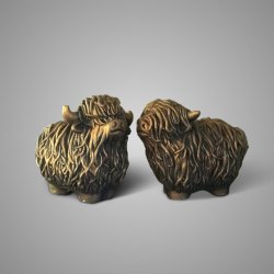 Set of 2 Scottish Highlanders BRYNXZ Majestic Gold D.17-16 H