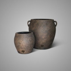 Set of 2 Planters Coulogne Majestic Brown D,34-21