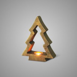 Tealightholder X -Tree 2025  Majestic Gold M 18x6x23