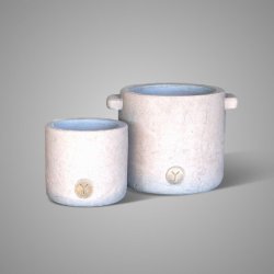 Set of 2 Planters Basic Majestic Taupe D.24-14 H.19-13