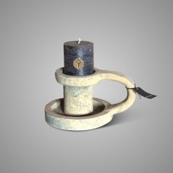 Candleholder Nostalgic with Ear Ancient Earth D.22 H.12