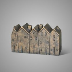 Five House in a Row Majestic Brown 25x8x14