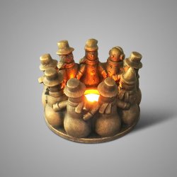 Tealightholder Circle of Snowmen Majestic Gold D.23 H.15