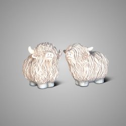Set of 2 Scottish Highlanders BRYNXZ Majestic Taupe D.17-16