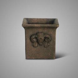 Planter Square Ram Majestic Brown  D.14 H.14