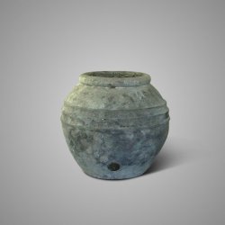 Bolvase with Lines Stone Black L D.30 H.27