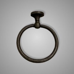 HAND FORGED TOWEL RING HUGE 17X19X7