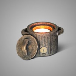 Tealightcup Relief with Top Majestic Brown L D.15 H.11