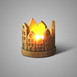 Tealightholder Circle of BRYNXZ House Majestic Gold  D.9 H.9