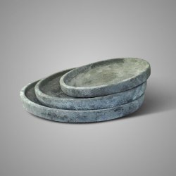 Set of 3 Plates Basic Stone Black D.40-36-29 H.3