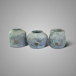 Set of 3 Planters Basic Stone Black D.20-17 H.16-15