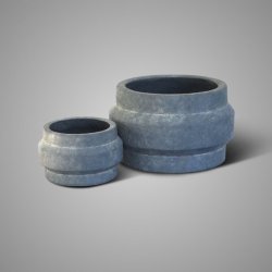 Set Of 2 Planters Ufo Majestic Vintage D.23-15 H.15-10