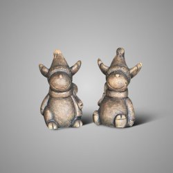 Set of 2 Sitting Rudolph's Majestic Brown D.8 H.13