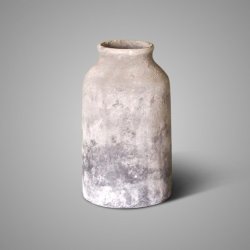 Vase with Neck Stone Black L D.13 H.29