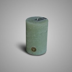 RUSTIC CANDLE  SAGE GREEN D.10 H.15