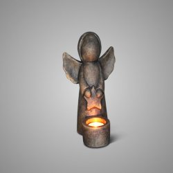 Tealightcup Angel with Star Majestic Brown L D.14 H.20