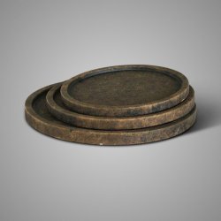 Set Of 3 Plates Basic Majstic Brown D.35-31-26 H.3