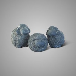 Set Of 3 Sheep Classic Majestic Vintage D.14 H.14