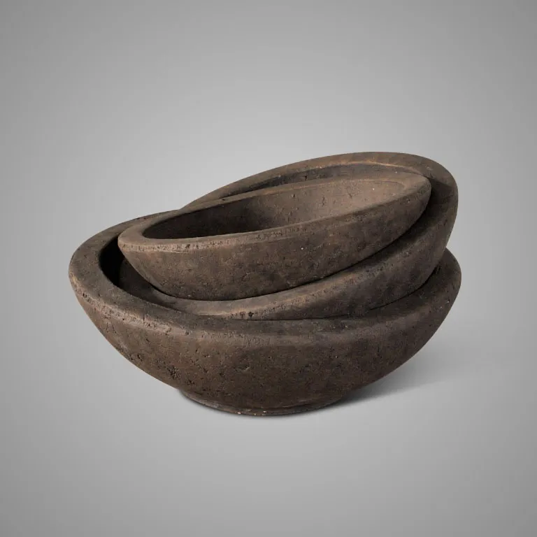 Set of 3 Bowls Basic Majestic Brown D.24-22-19 H.8-7-6