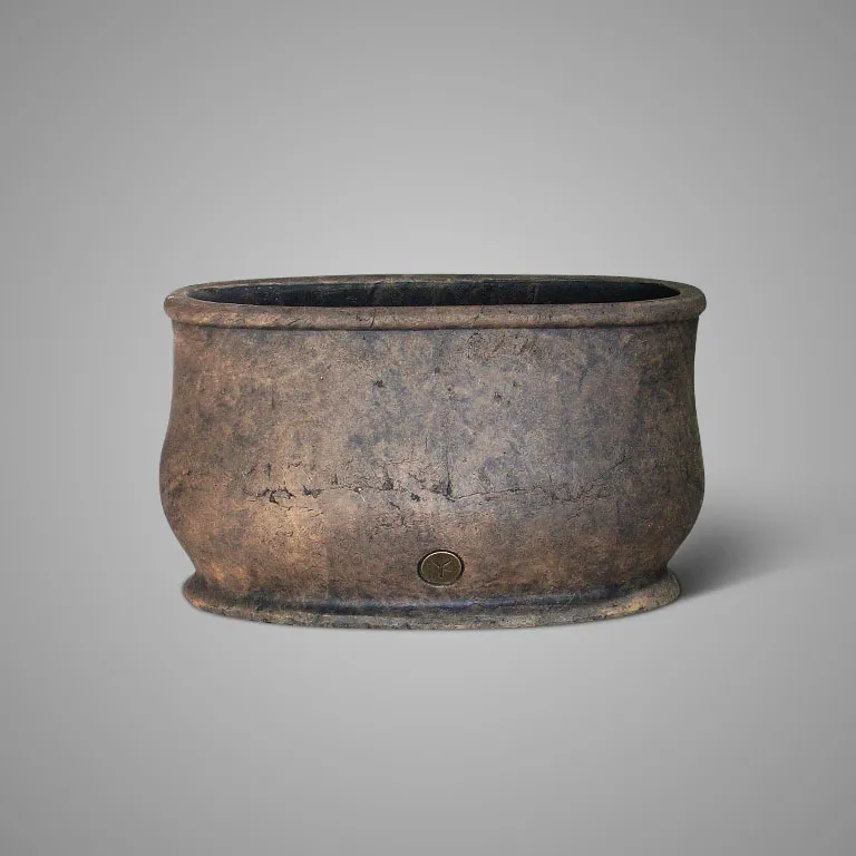 Planter Oval Tall Edge Brynxz Majestic Brown M 42X20X24