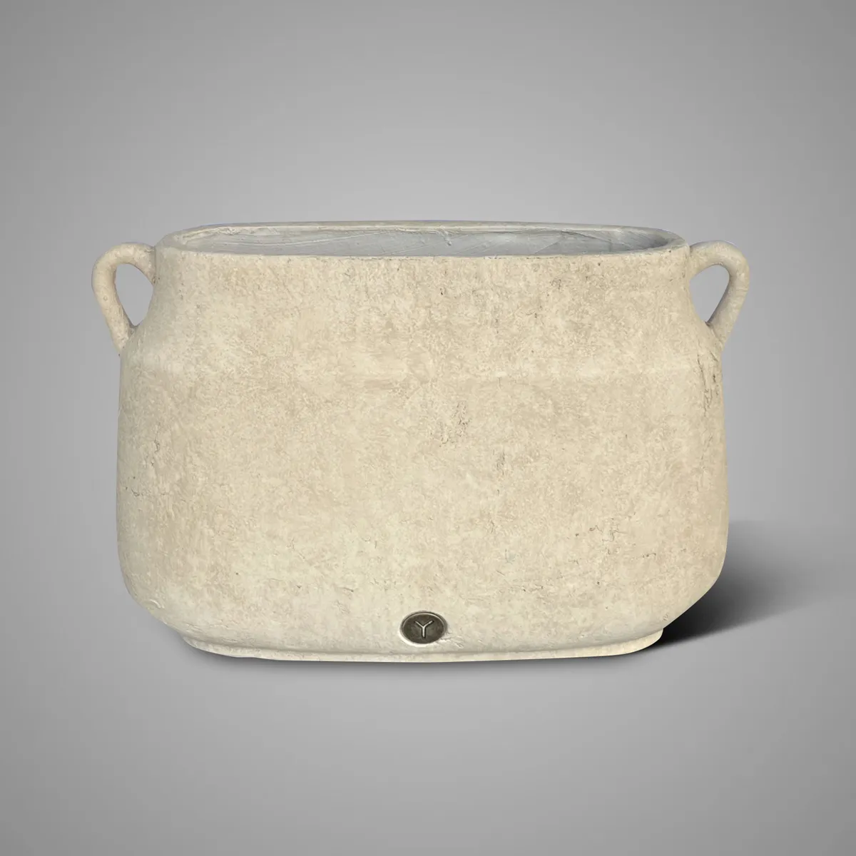 Planter Oval Two Ears Majestic Taupe L 46X17X31