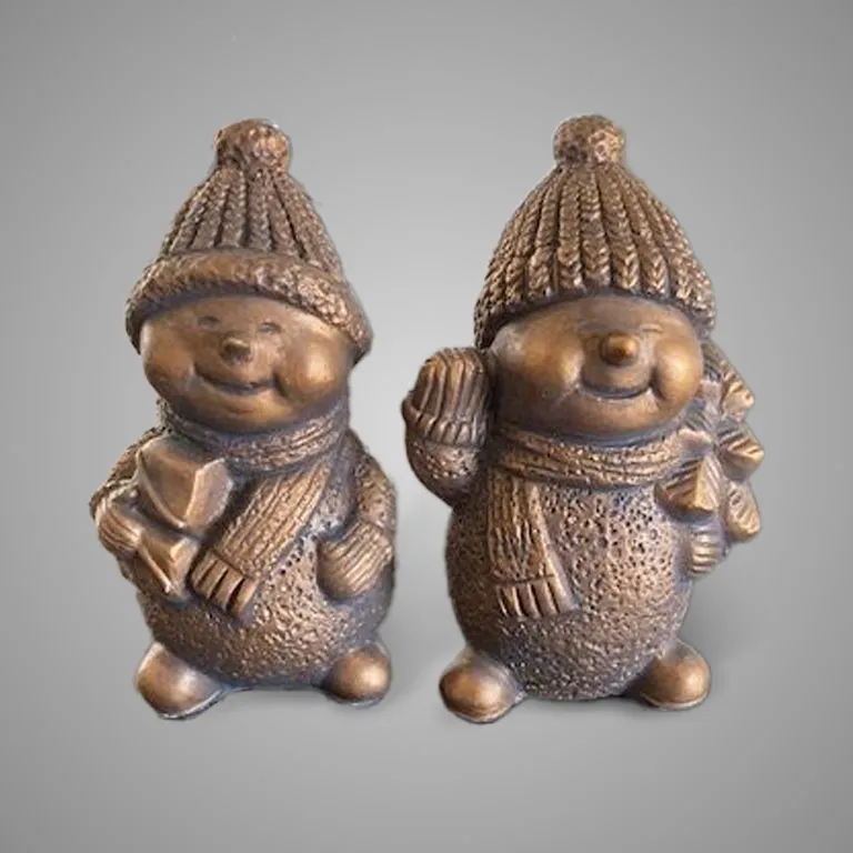 Set of 2 Snowmen Majestic Gold D.9 H.14