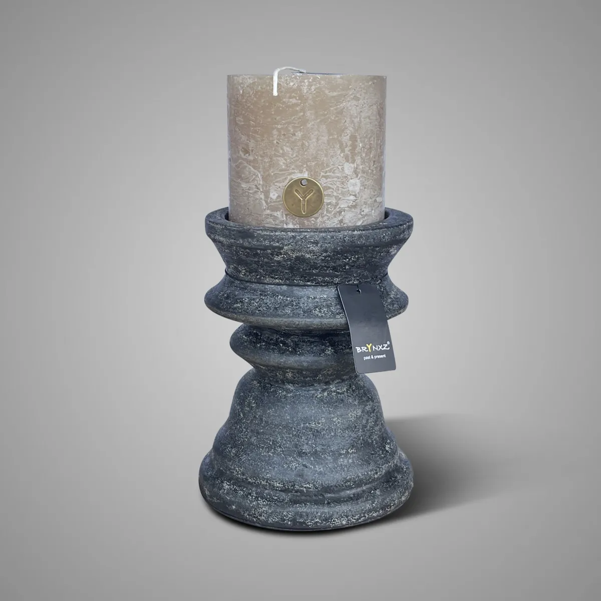 Candleholder Basalt L D.14 H.18