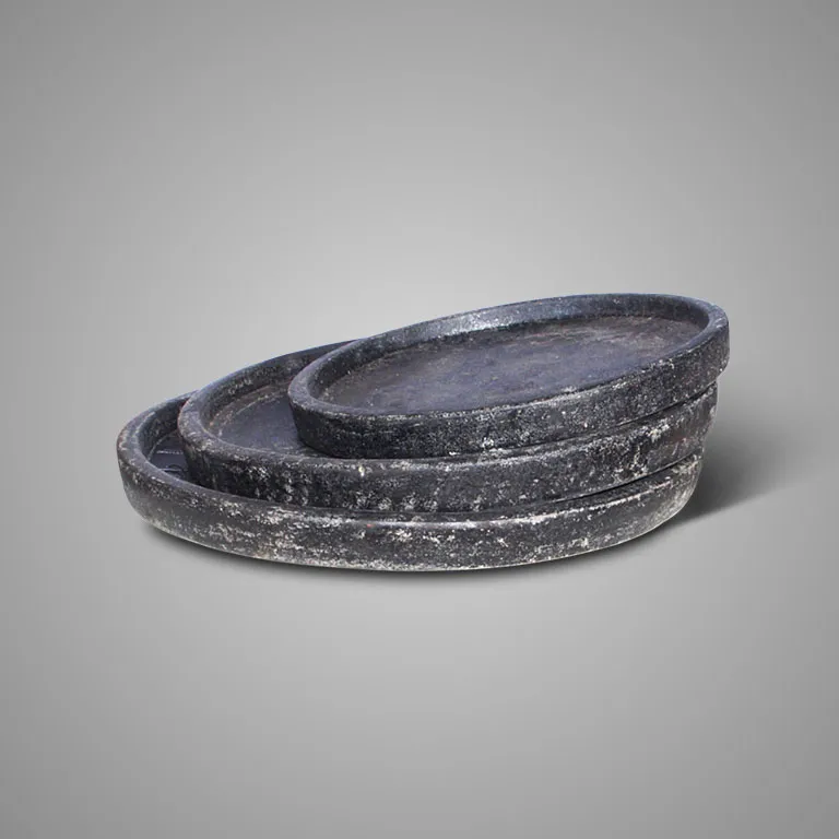 Set of 3 Plates Basic Basalt D.40-36-29 H.3