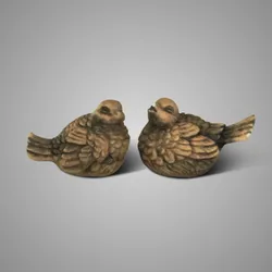 Set of 2 Birds Classic Majestic Brown D.13-11 H.8