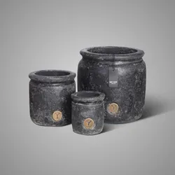 Set of 3 Planters Edge Basalt D.22-16-13 H.22-17-13