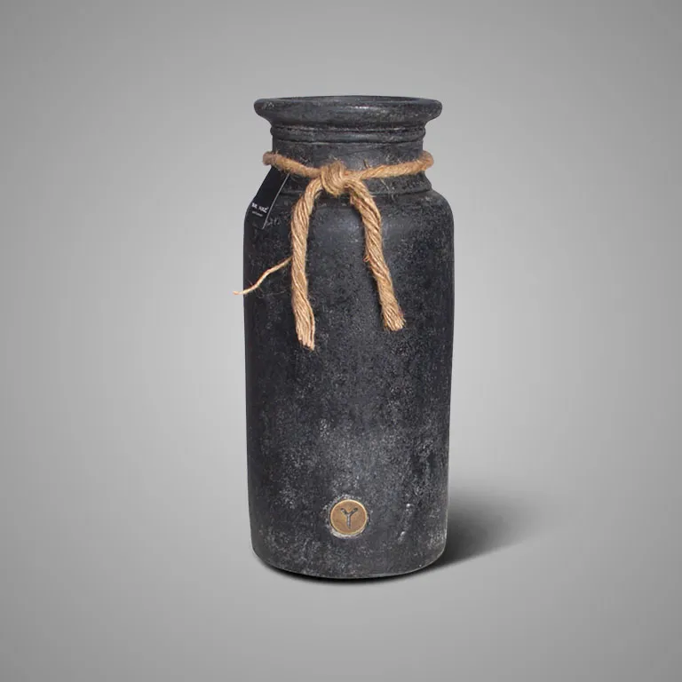 Vase Neck with Rope Basalt L D.18 H.39