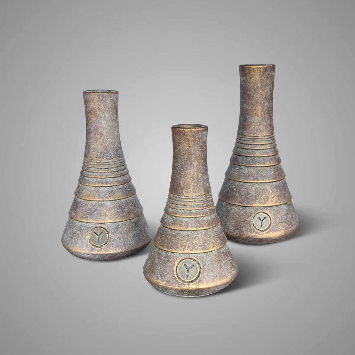 Set of 3 Vases Deluxe Jewel D.13-12 H.25-21-18