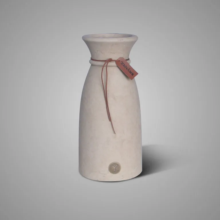 Vase Luxury Leather Rope Majestic Taupe L D.16 H.35