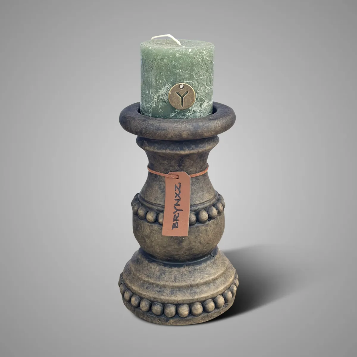 Candleholder Relief Majestic Brown M D.13 H.20