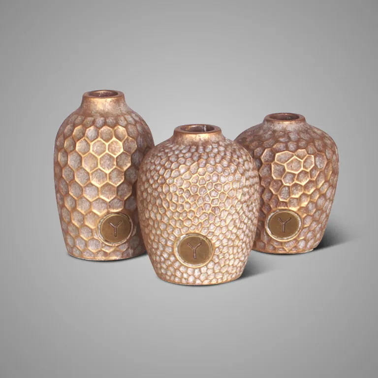 Set of 3 Bottles Idylle Relief Jewel D.11 H.16-14-13