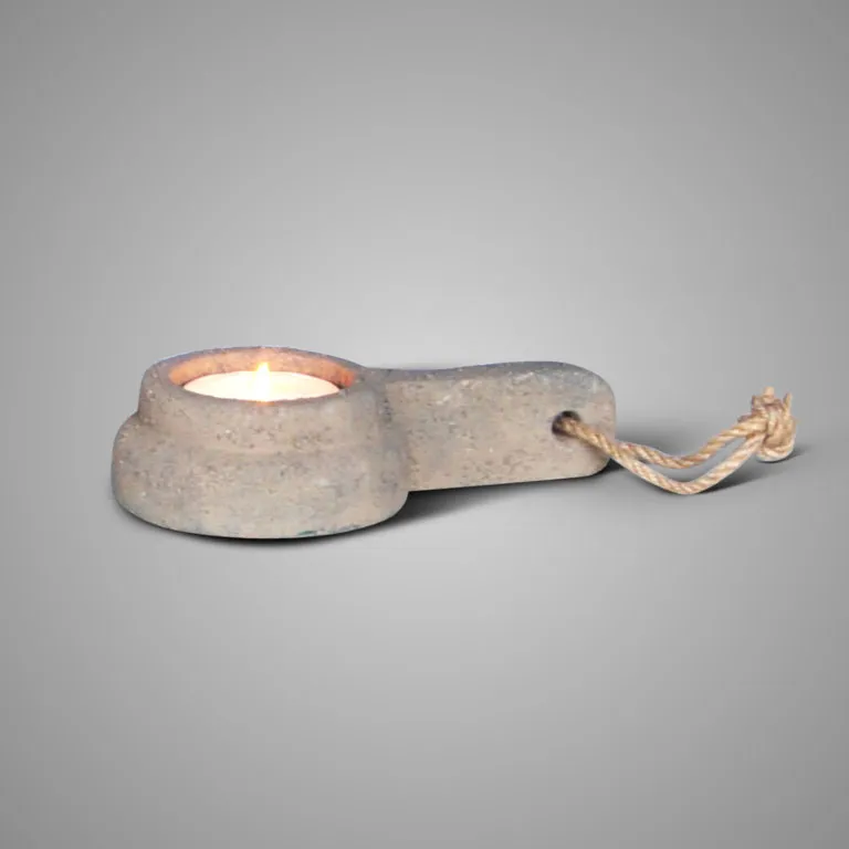 Tealightholder Handcraft With Rope Rustic L