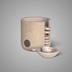 Set of 6 Cups in Holder Majestic Taupe D.12 H.12/3