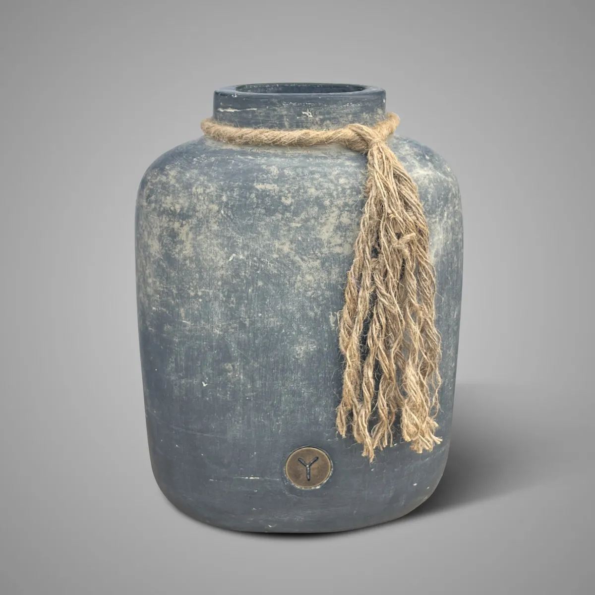 Bottle Oval with Rope Ancient Clay L 22X16X30