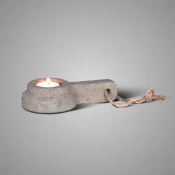 Tealightholder Handcraft With Rope Rustic M