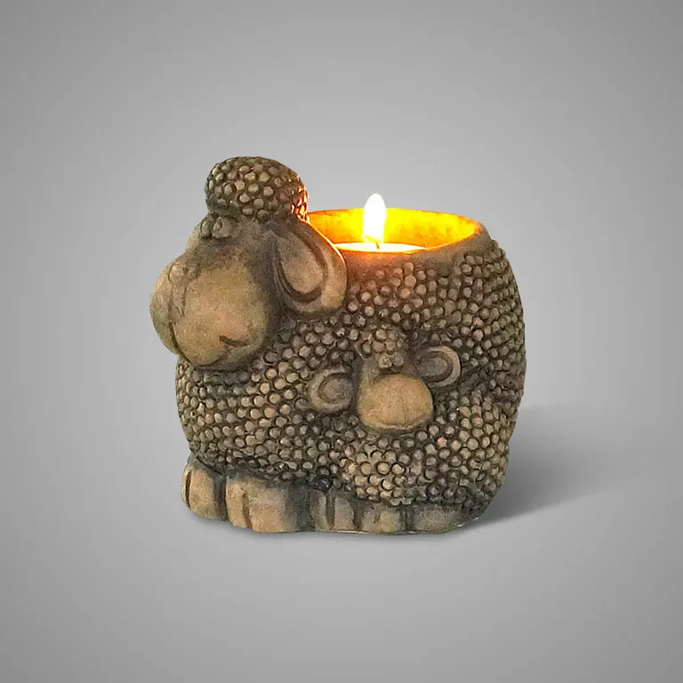 Tealightcup Sheep Majestic Brown D.14 H.13