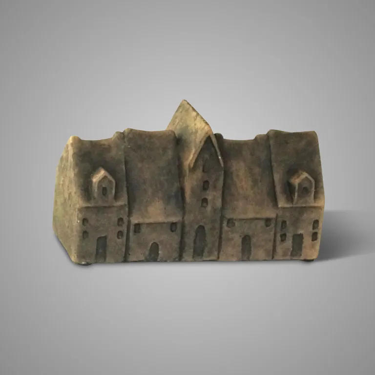 Five rows Classic Houses Majestic Brown 18x7x10