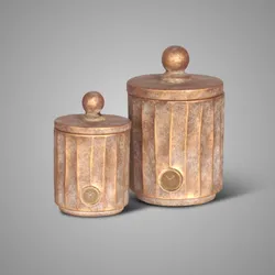Set of 2 Pot and Top Nostaligic Jewel D.15-12 H.23-12