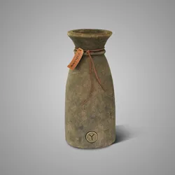 Vase Luxury Leather Rope Majestic Brown M D.14 H.31