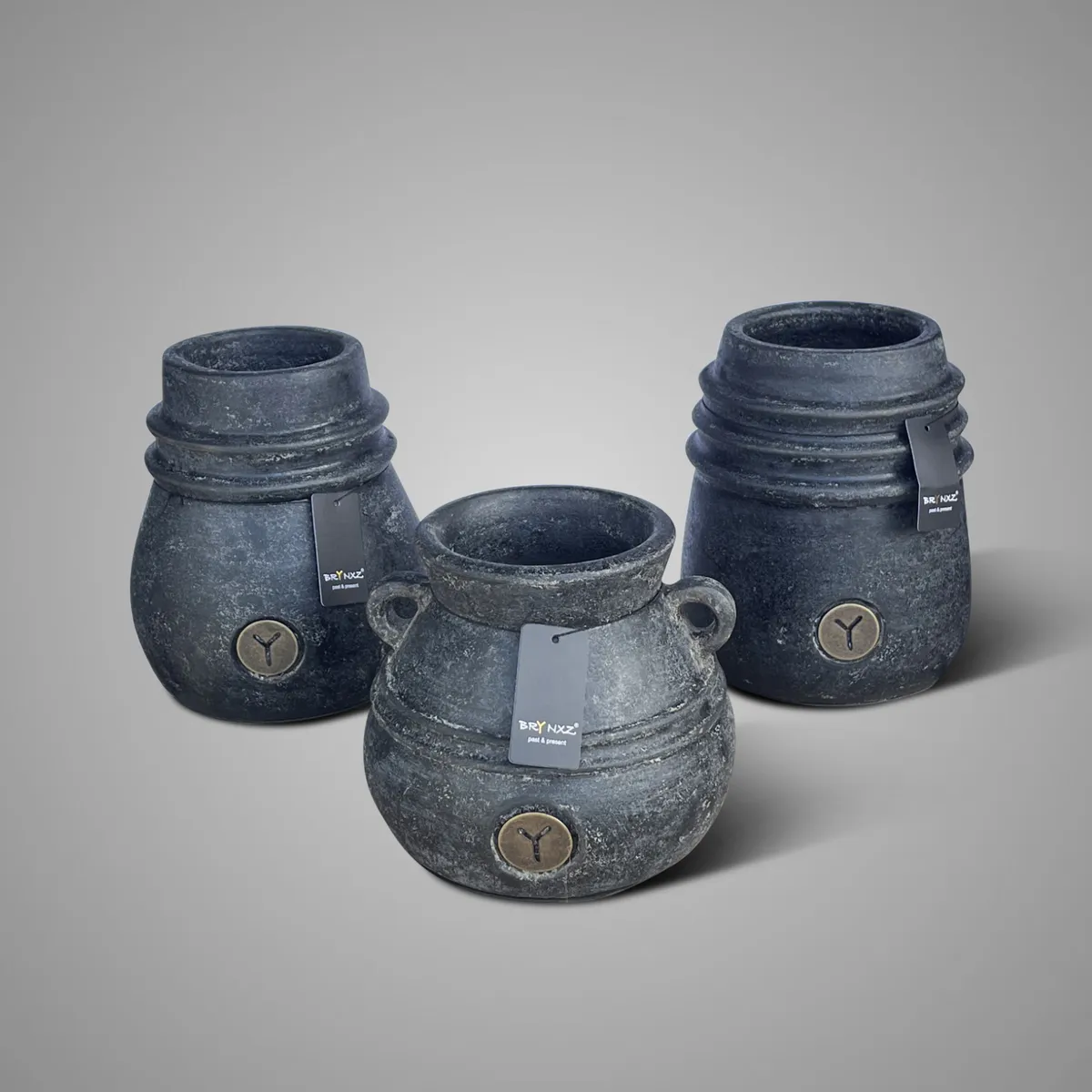Set of 3 Pots Cosy Basalt D.16 H.18