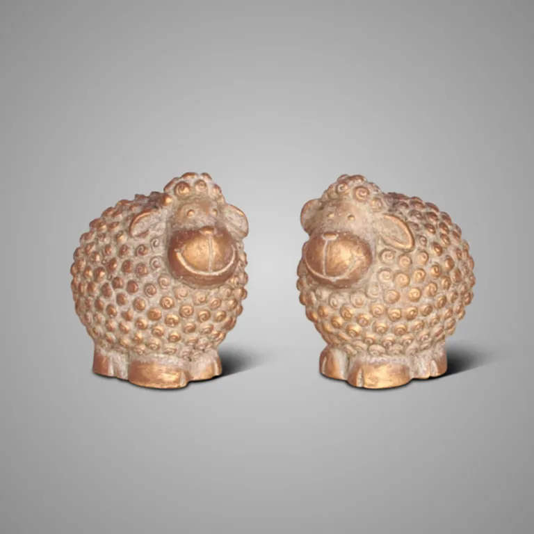 Set of 2 Funny Sheep Jewel D.12 H.12