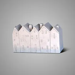 Five House in a Row Majestic Taupe 25x8x14