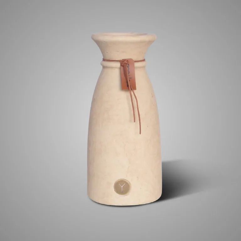 Vase Luxury Leather Rope Majestic Taupe M D.14 H.31
