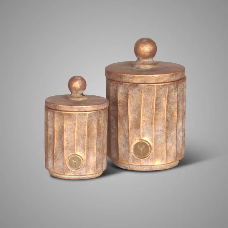 Set of 2 Pot and Top Nostaligic Jewel D.15-12 H.23-12